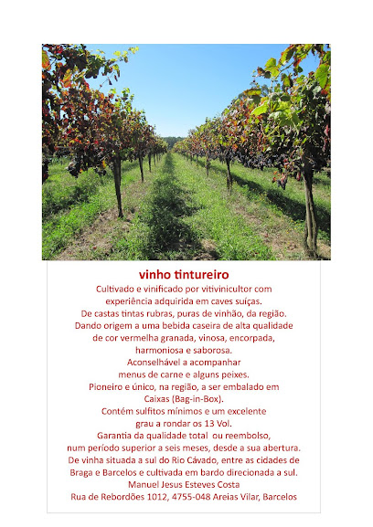 Vinho Tintureiro de monocasta Vinh&atilde;o